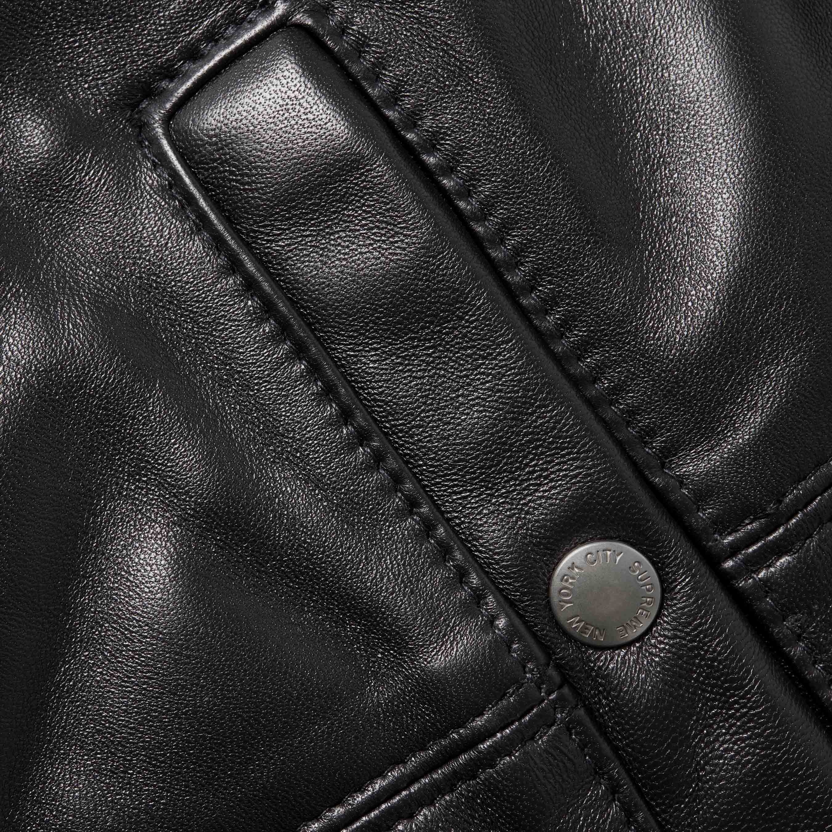 Supreme®/Schott® Chevron Leather Down Puffer Jacket view 17